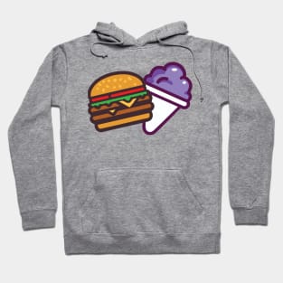 Burger and a Grape Snow Cone Hoodie